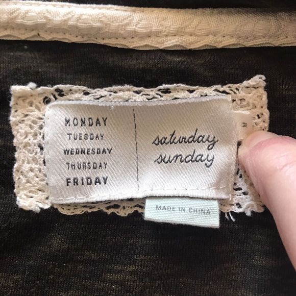 Saturday Sunday Anthropologie Dress Long Sleeve Cowel Neck Boho Granny Crochet M - Picture 3 of 10